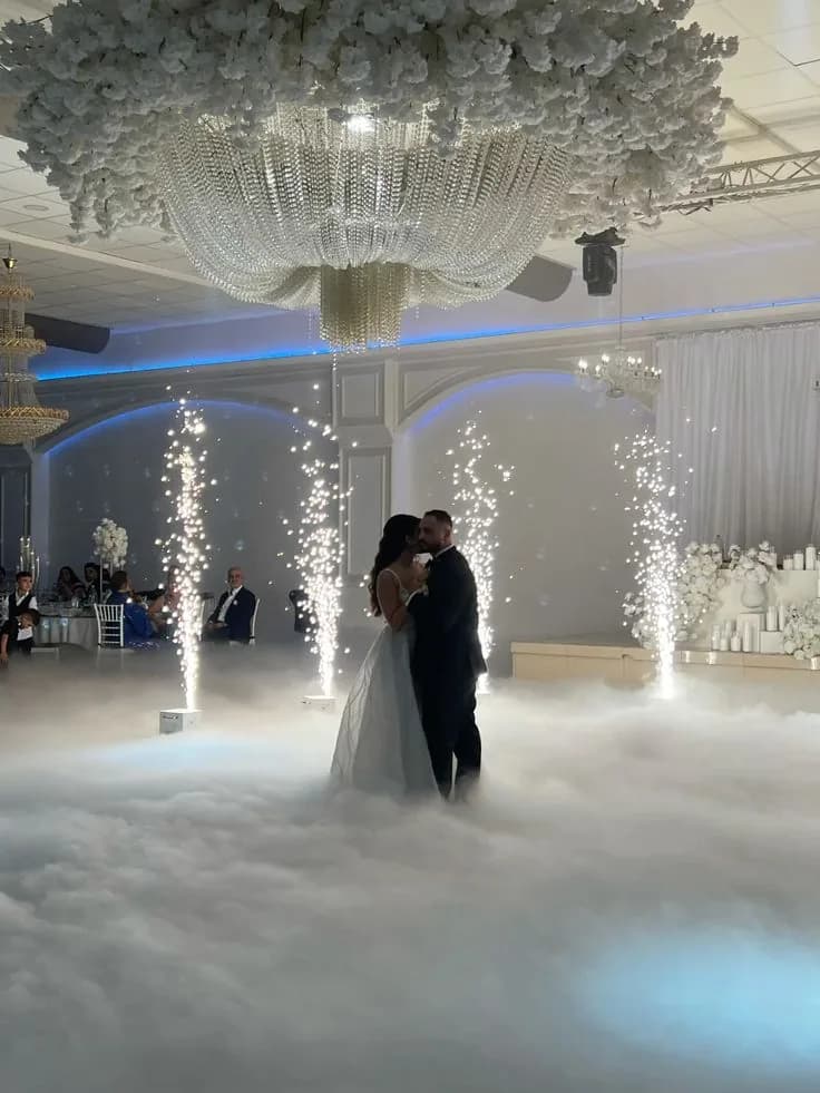 Moment elegant çifti në ambient dasme